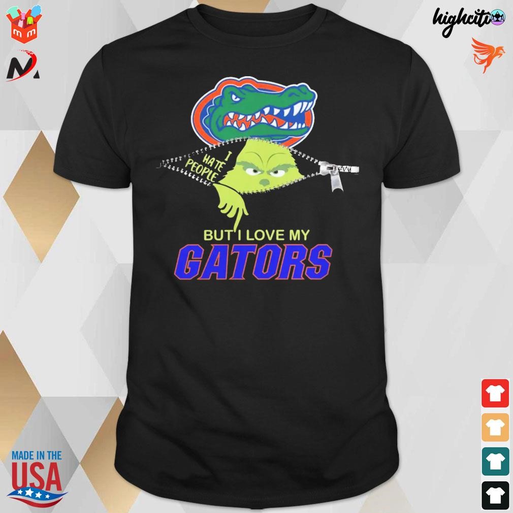 Official Grinch Zipper I Hate People But I Love My Florida Gators Christmas 2023 T-shirt