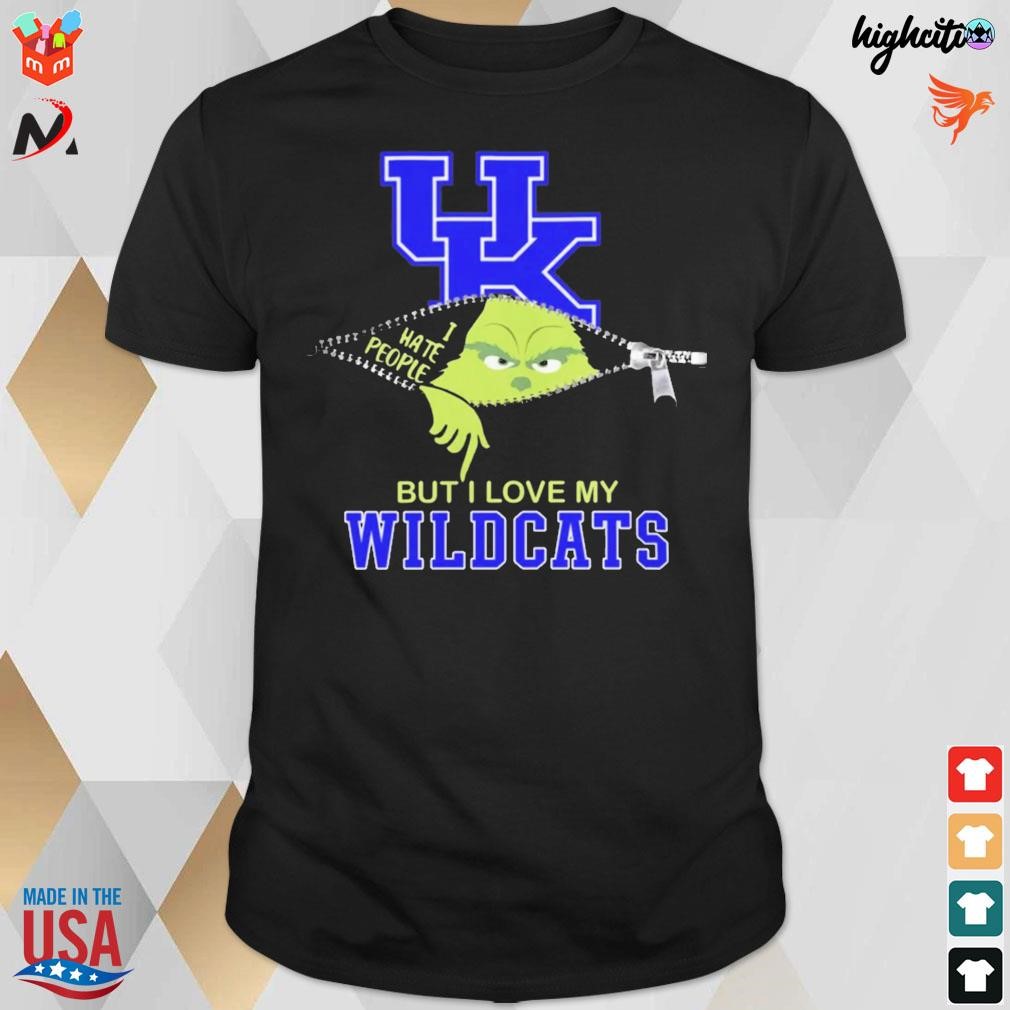 Official Grinch Zipper I Hate People But I Love My Kentucky Wildcats Christmas 2023 T-shirt