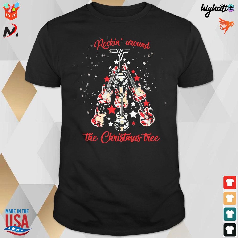 Official Guitars rockin' around the Christmas tree snow 2023 t-shirt