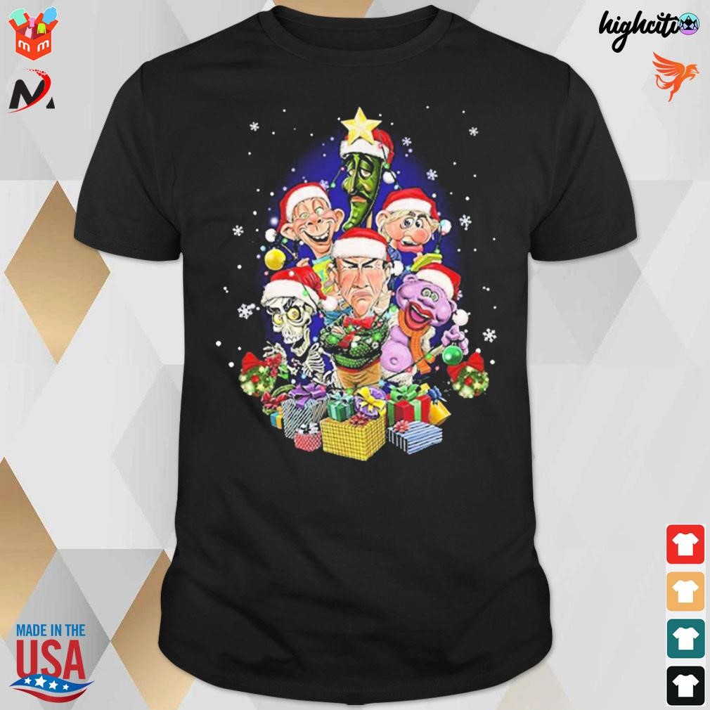 Official Jeff Dunham Santa characters 2023 Merry Christmas snow t-shirt